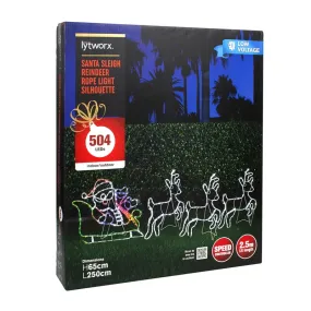 Lytworx 2.5m Santa Sleigh Reindeer Rope Light Silhouette