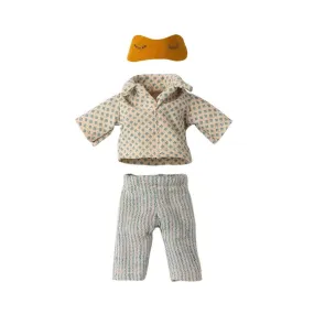 Maileg pyjamas for dad mouse - blue diamond