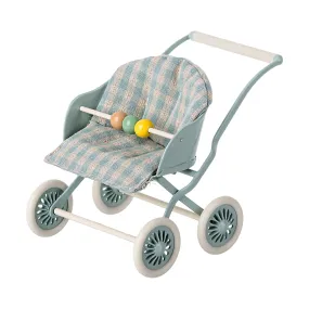 Maileg Stroller, Baby Mice - Mint