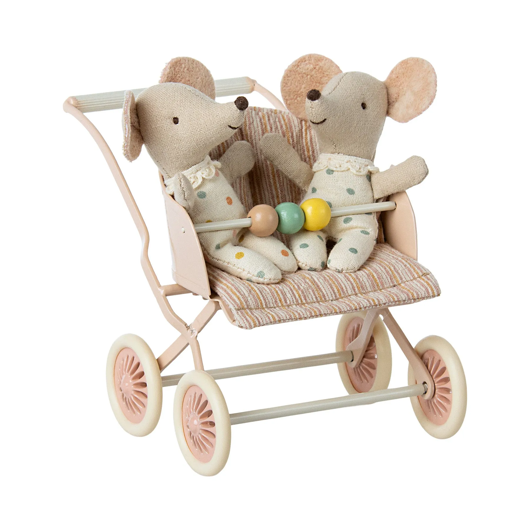 Maileg Stroller, Baby Mice - Mint