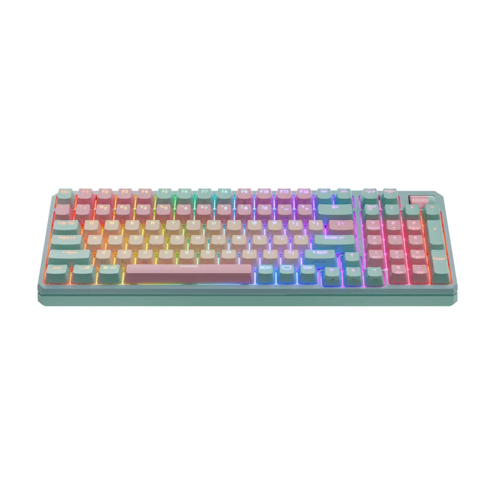 Mechanical gaming keyboard Cooler Master MasterKeys MK770, mint/pink/yellow