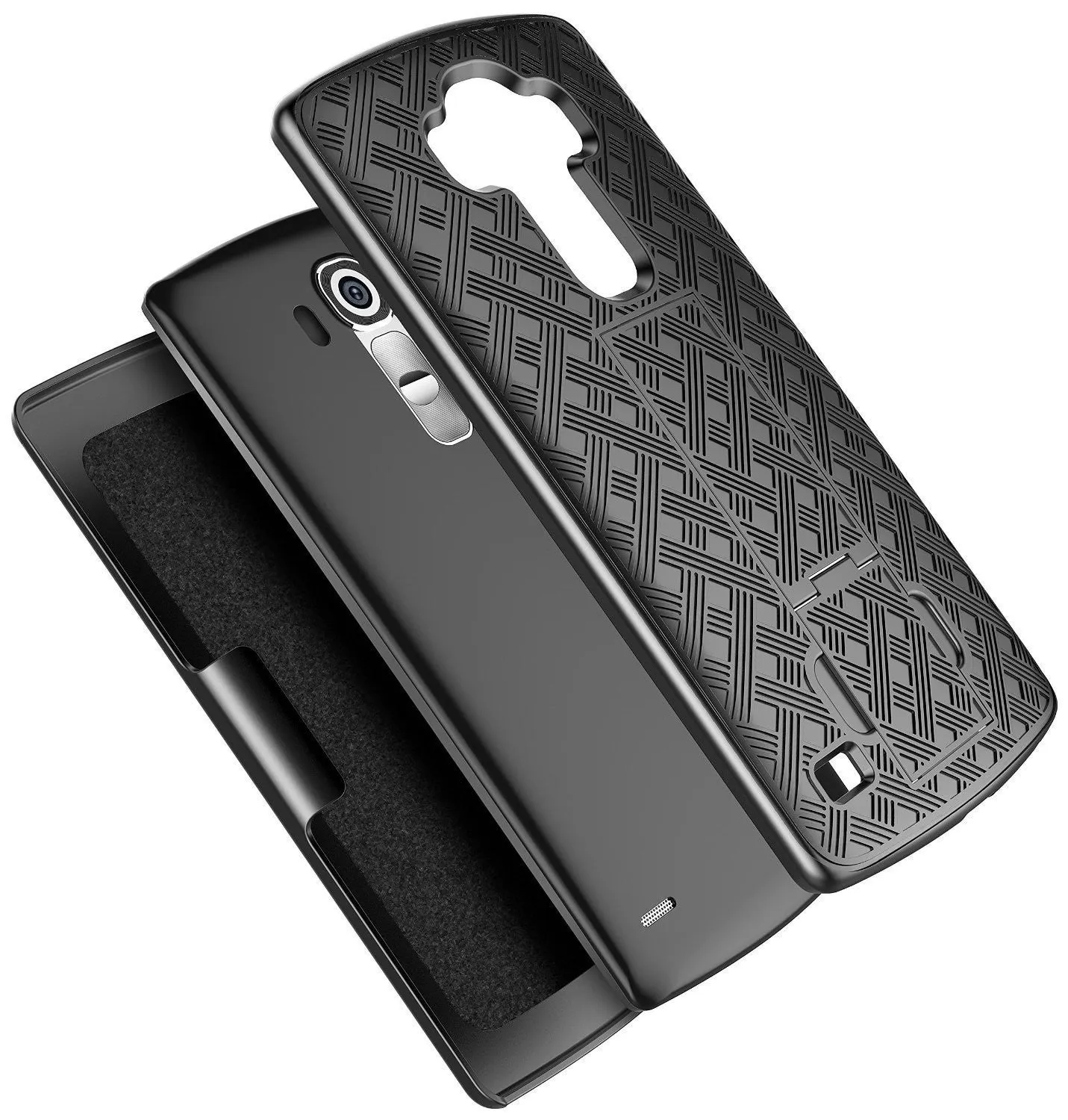Motorola Droid Turbo 2 Case, Slim Rotating Swivel Clip Holster Shell Combo Case for Motorola Turbo 2 - Black
