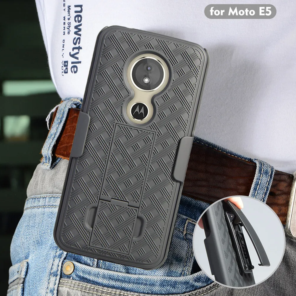 Motorola Moto E5 Play | E5 Cruise | E5 GO Case, Rugged Slim Rotating Swivel Lock Holster Shell Combo Case Cover
