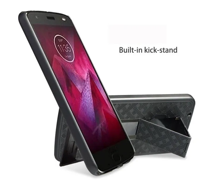 Motorola Moto Z2 Play Case, Moto Z2 Play Case, Slim Rotating Swivel Clip Rugged Holster Shell Combo Case Cover for Moto Z2 Play
