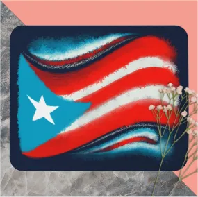 Mouse pad with Puerto Rico Flag Artwork - Procreate artwork with scatter and pedal brushes - island pride and elegance