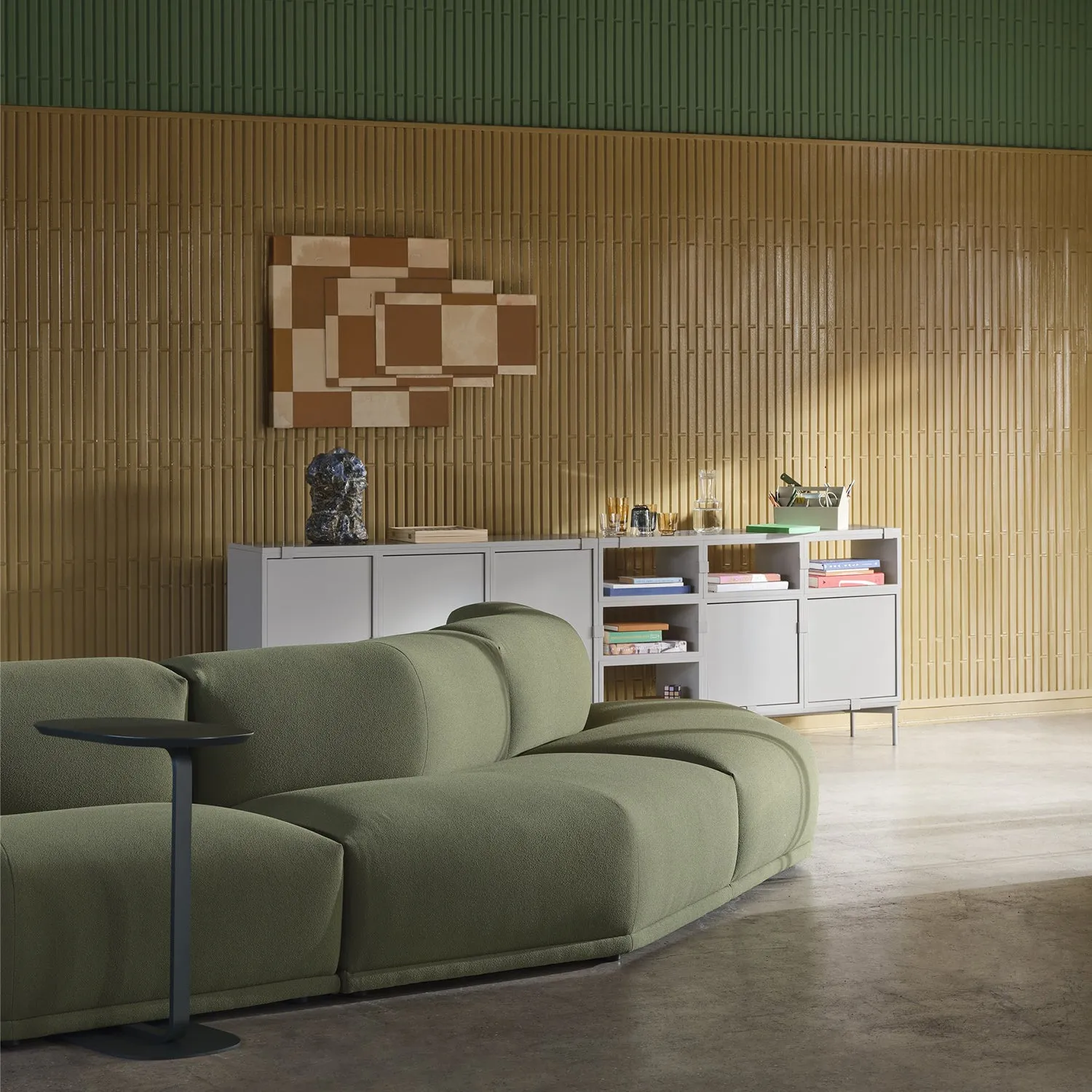 muuto | stacked storage system | module with door | medium light grey - DC