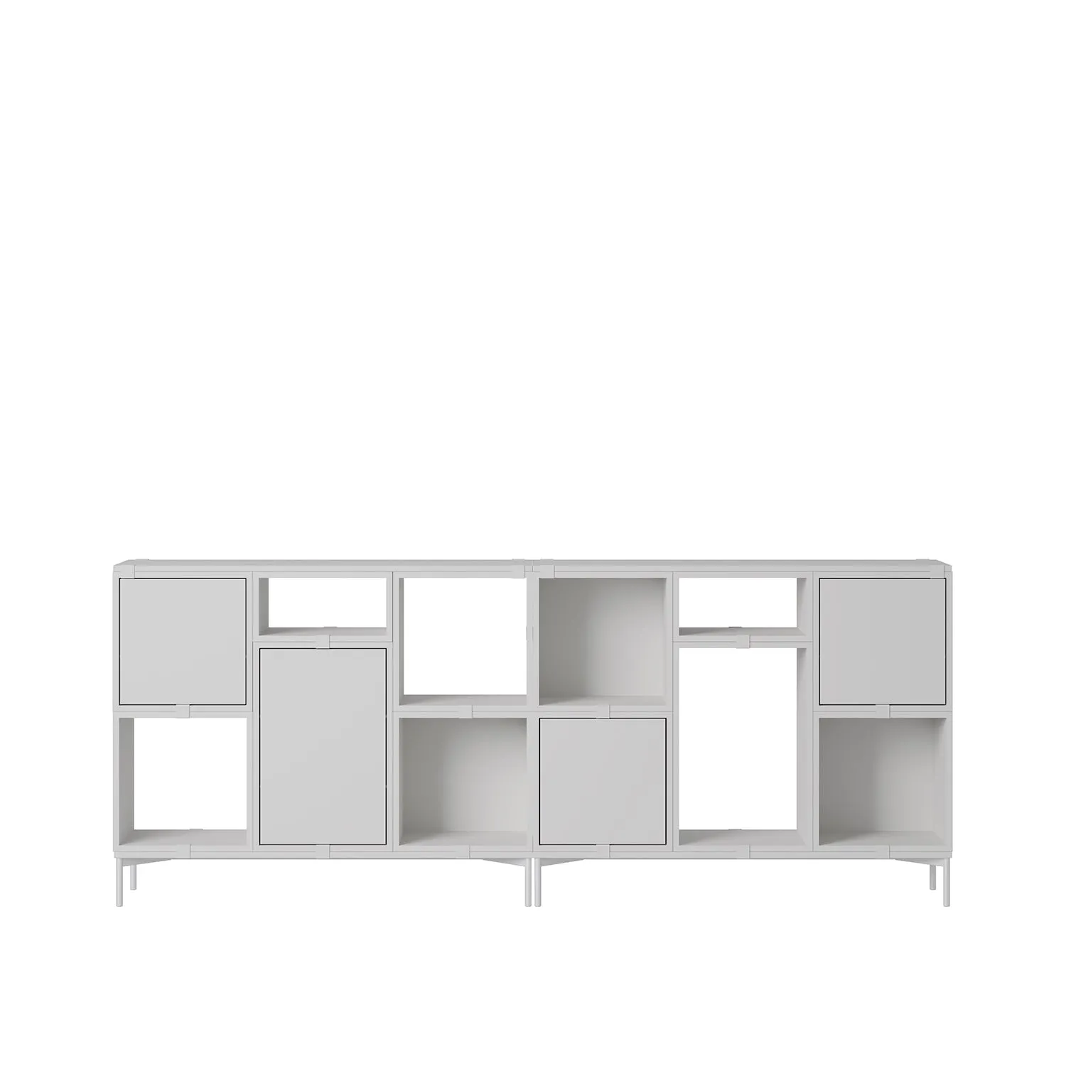 muuto | stacked storage system | module with door | medium light grey - DC