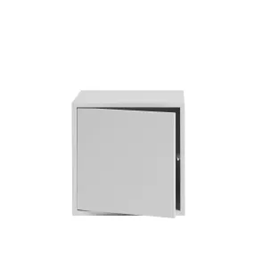 muuto | stacked storage system | module with door | medium light grey - DC