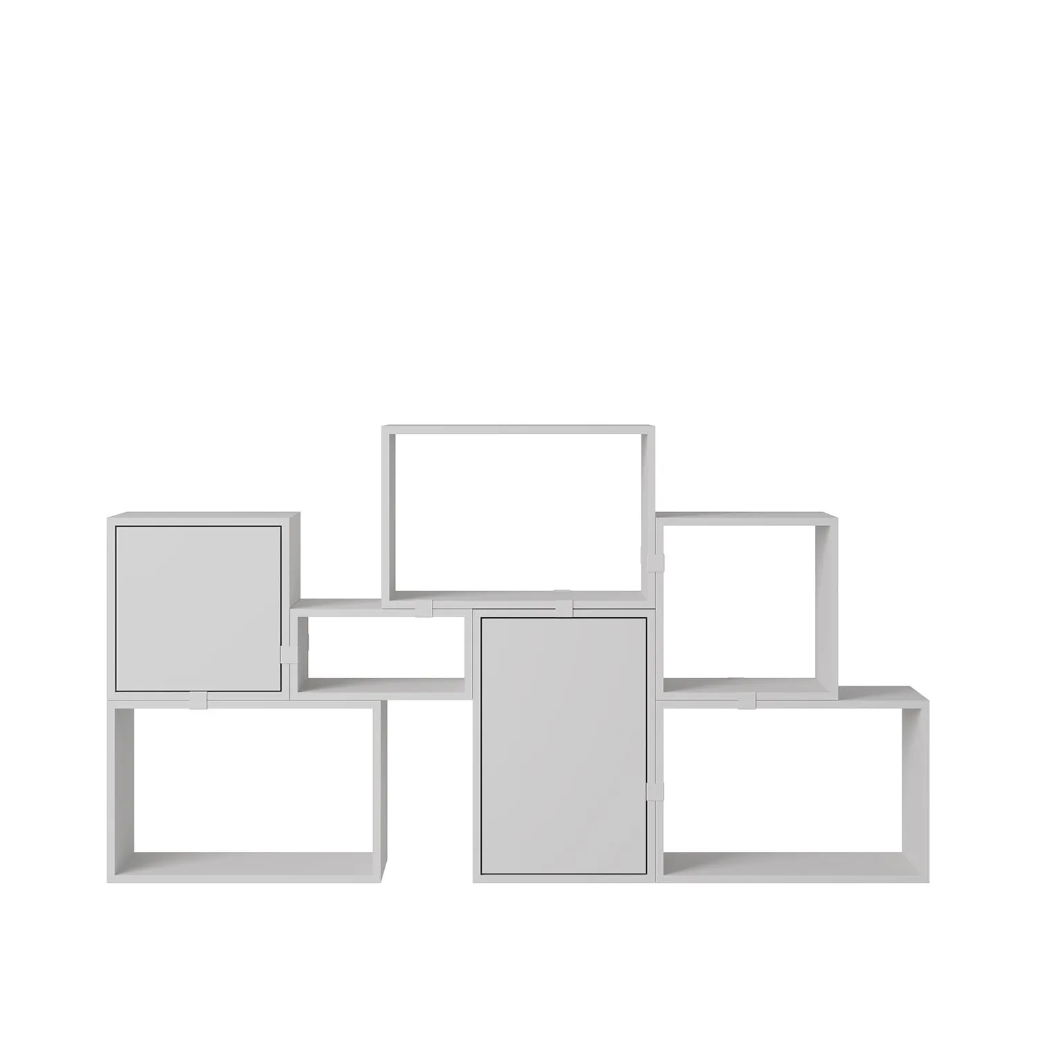 muuto | stacked storage system | module with door | medium light grey - DC
