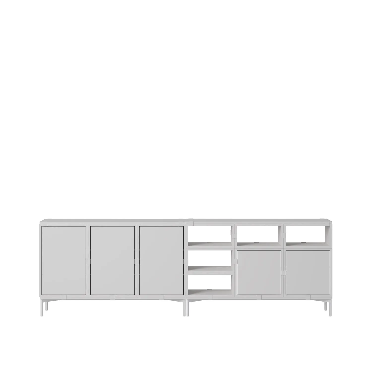 muuto | stacked storage system | module with door | medium light grey - DC