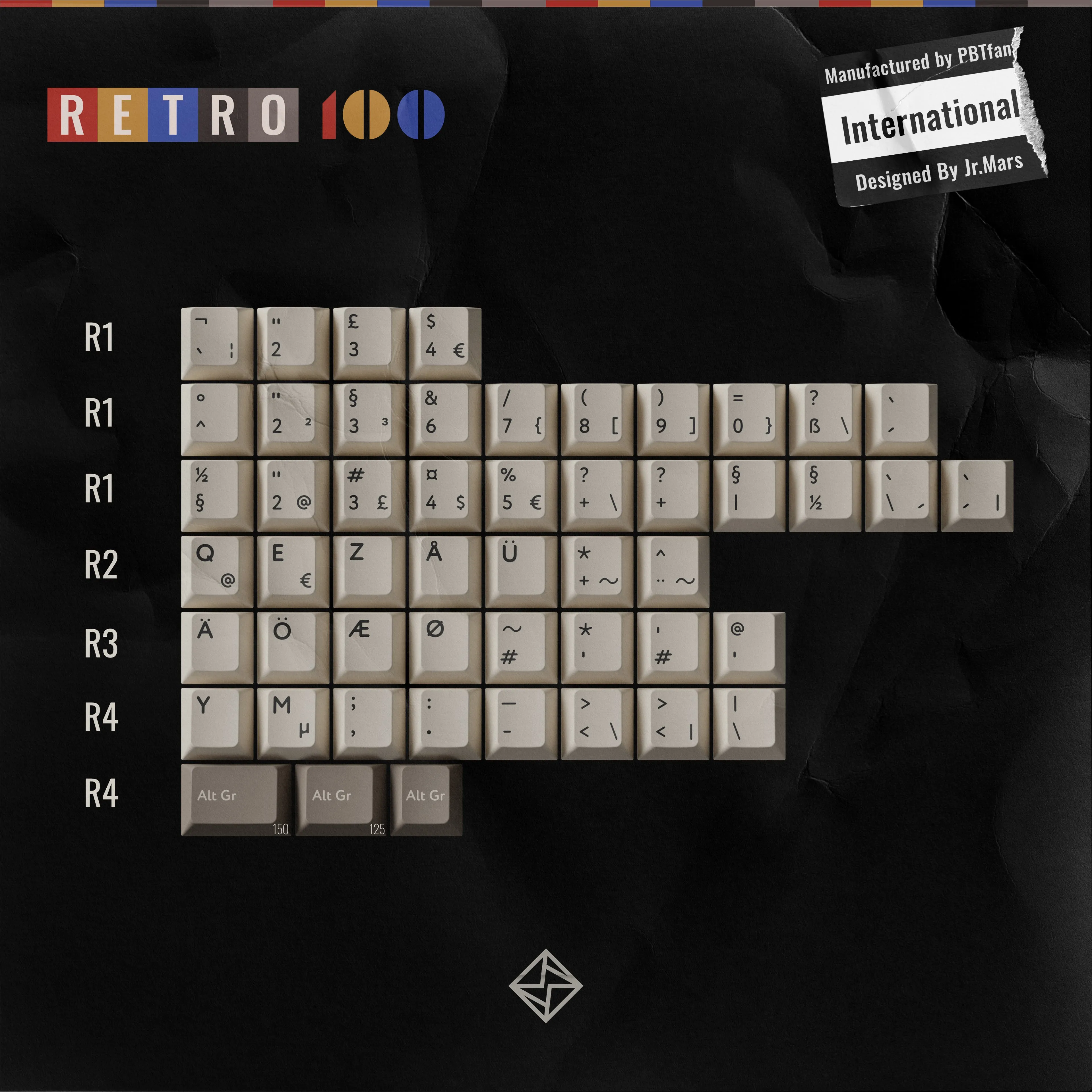 PBTfans Retro 100 Keycap Set