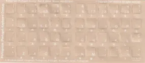 Portuguese Transparent Keyboard Stickers White