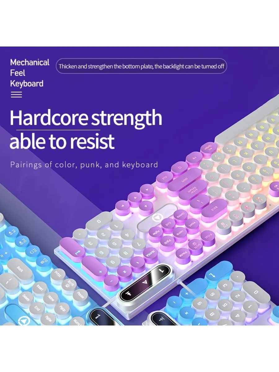 Punk Style USB Wired Gaming Keyboard With Led Backlight