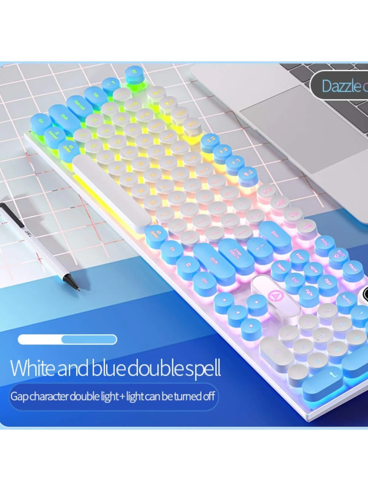 Punk Style USB Wired Gaming Keyboard With Led Backlight