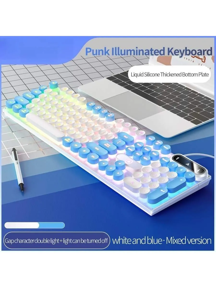 Punk Style USB Wired Gaming Keyboard With Led Backlight