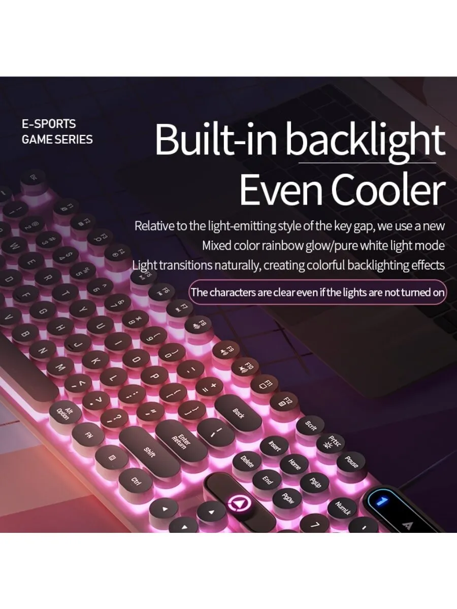 Punk Style USB Wired Gaming Keyboard With Led Backlight