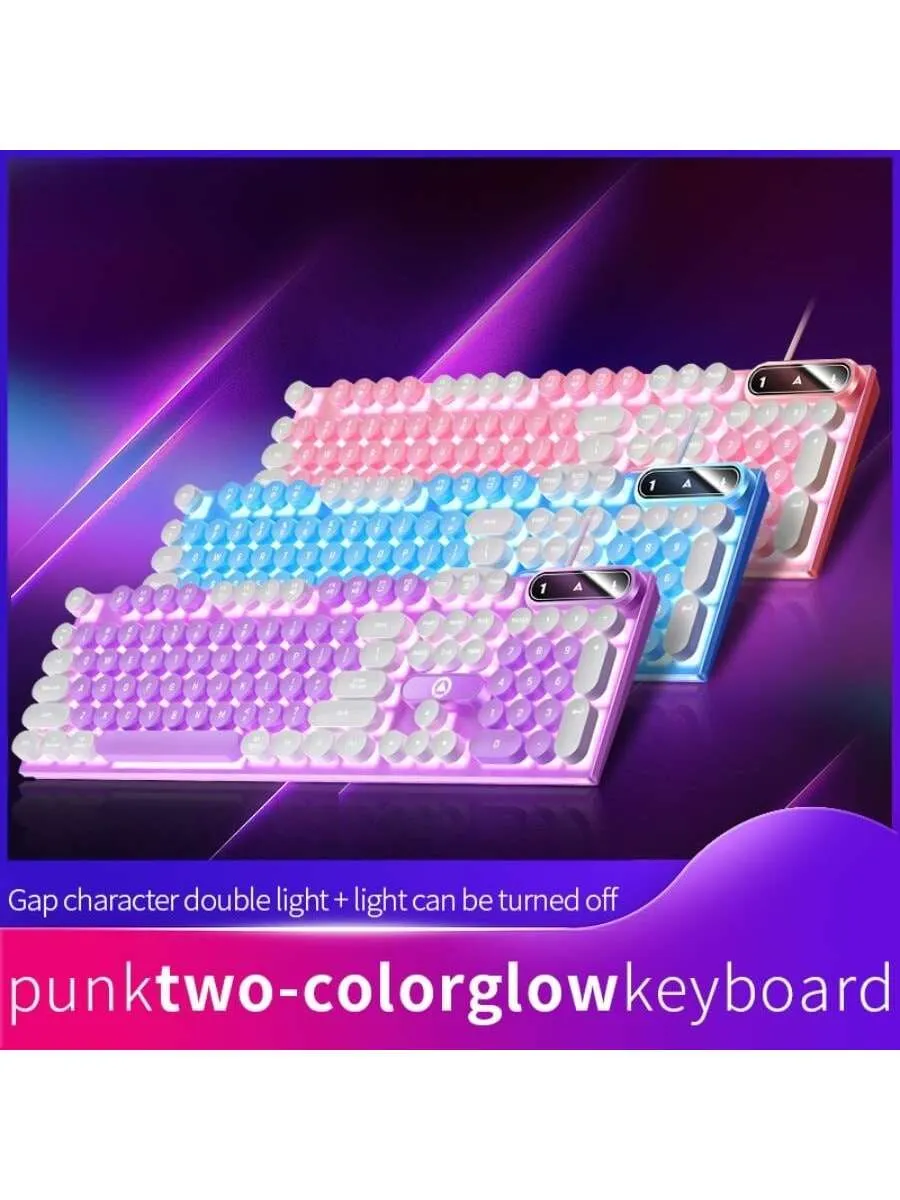 Punk Style USB Wired Gaming Keyboard With Led Backlight