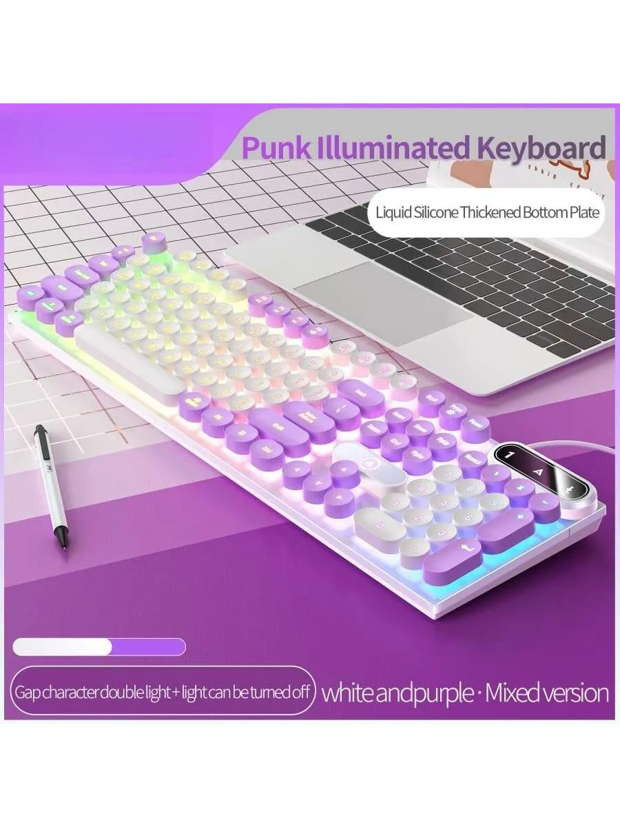 Punk Style USB Wired Gaming Keyboard With Led Backlight
