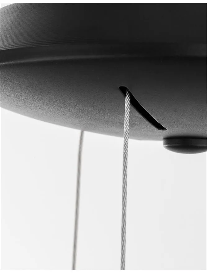 RAN Sandy Black Aluminium & Acrylic Dimmable Warm Light Ring Pendant Small - ID 10422