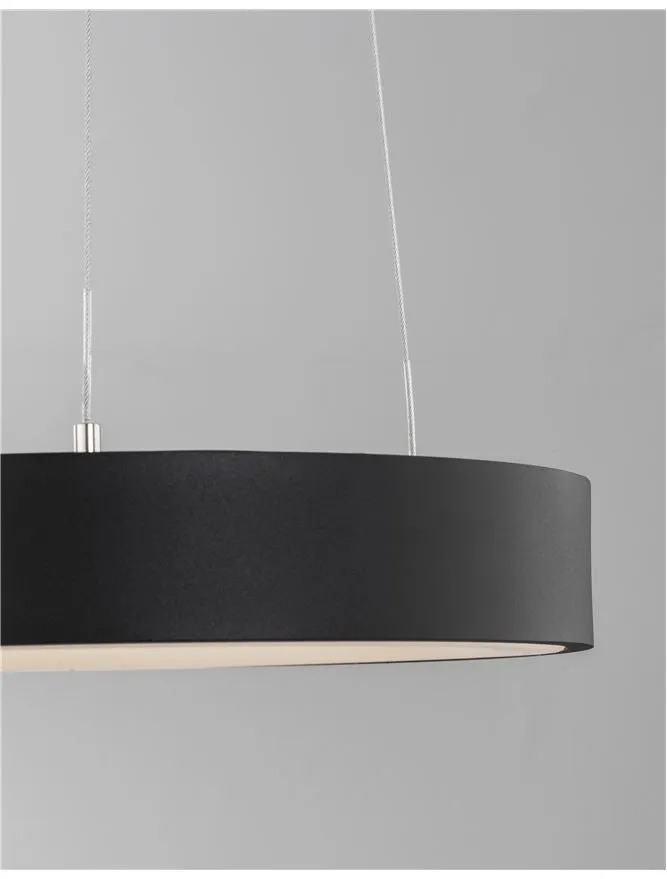 RAN Sandy Black Aluminium & Acrylic Dimmable Warm Light Ring Pendant Small - ID 10422