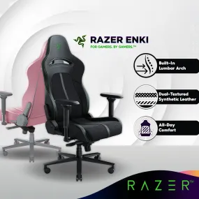 Razer Enki Gaming Chair for All-Day Comfort | Built-in Lumbar Arch | Synthetic Leather | Reactive Seat Tilt