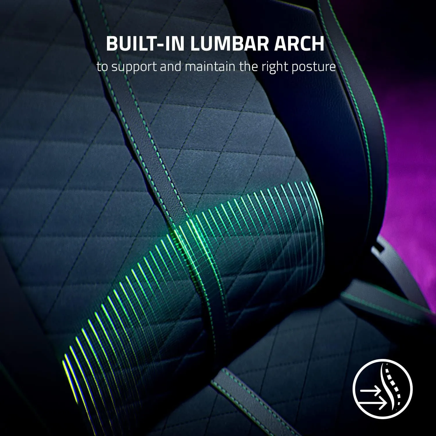 Razer Enki Gaming Chair for All-Day Comfort | Built-in Lumbar Arch | Synthetic Leather | Reactive Seat Tilt