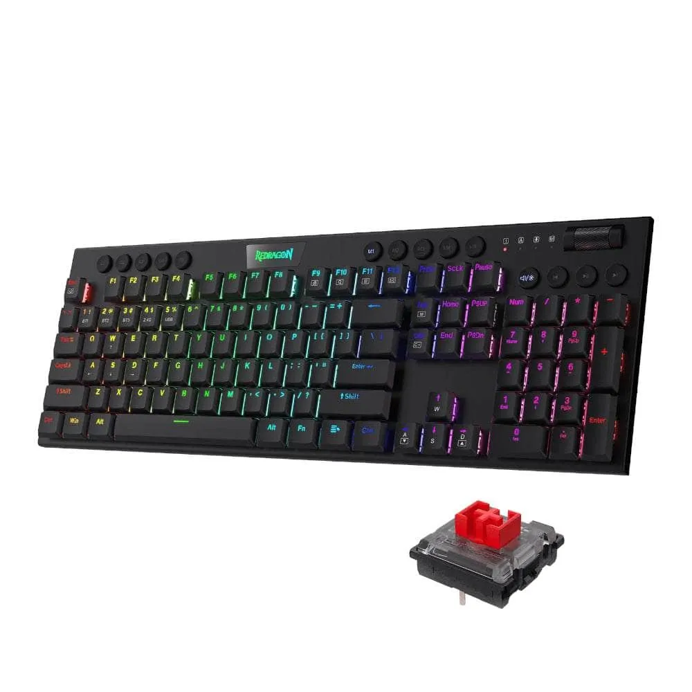 Redragon Mechanical Horus Pro Wireless Gaming Keyboard Rd K618 Rgb Pro