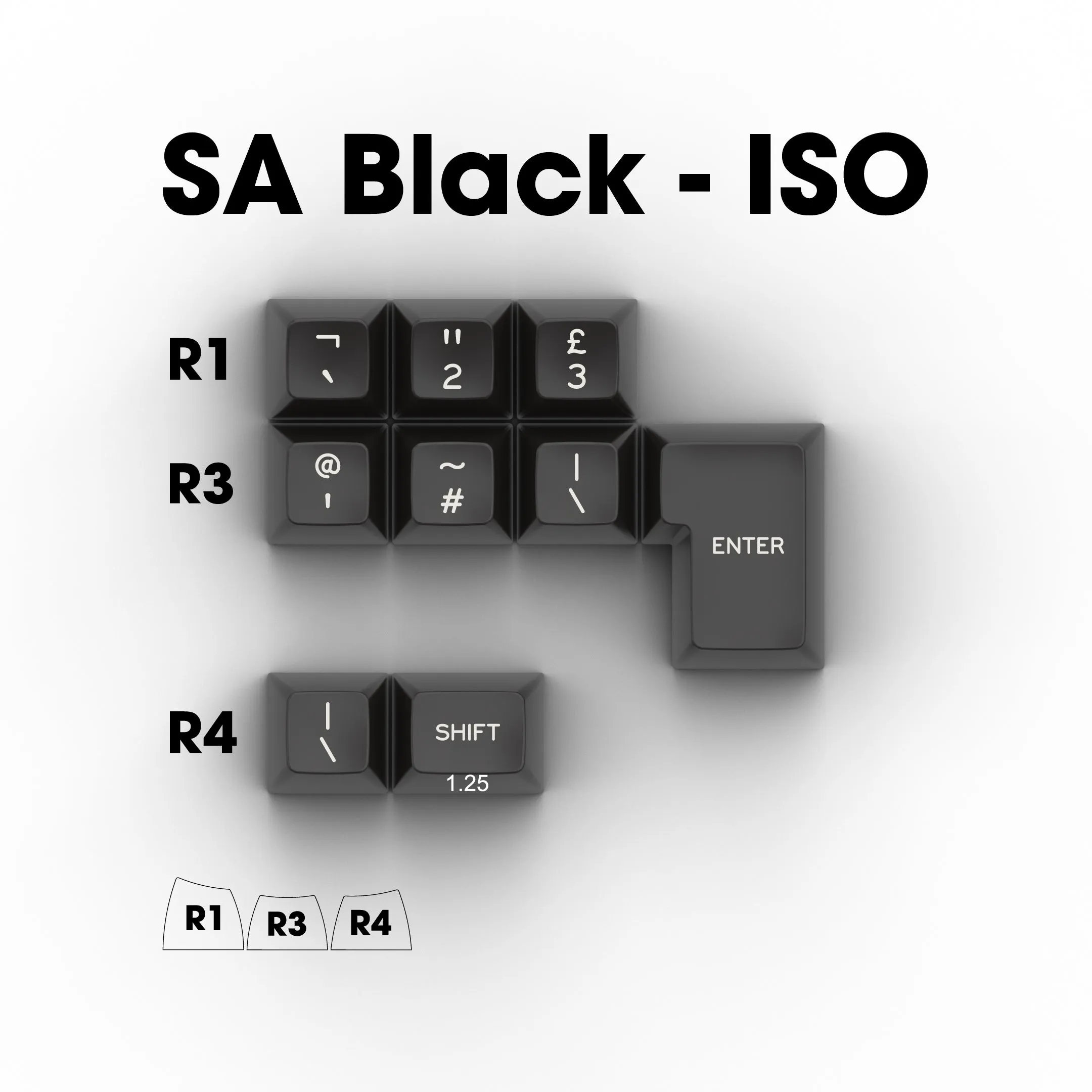 SA White on Black (WoB) - Single Keycaps