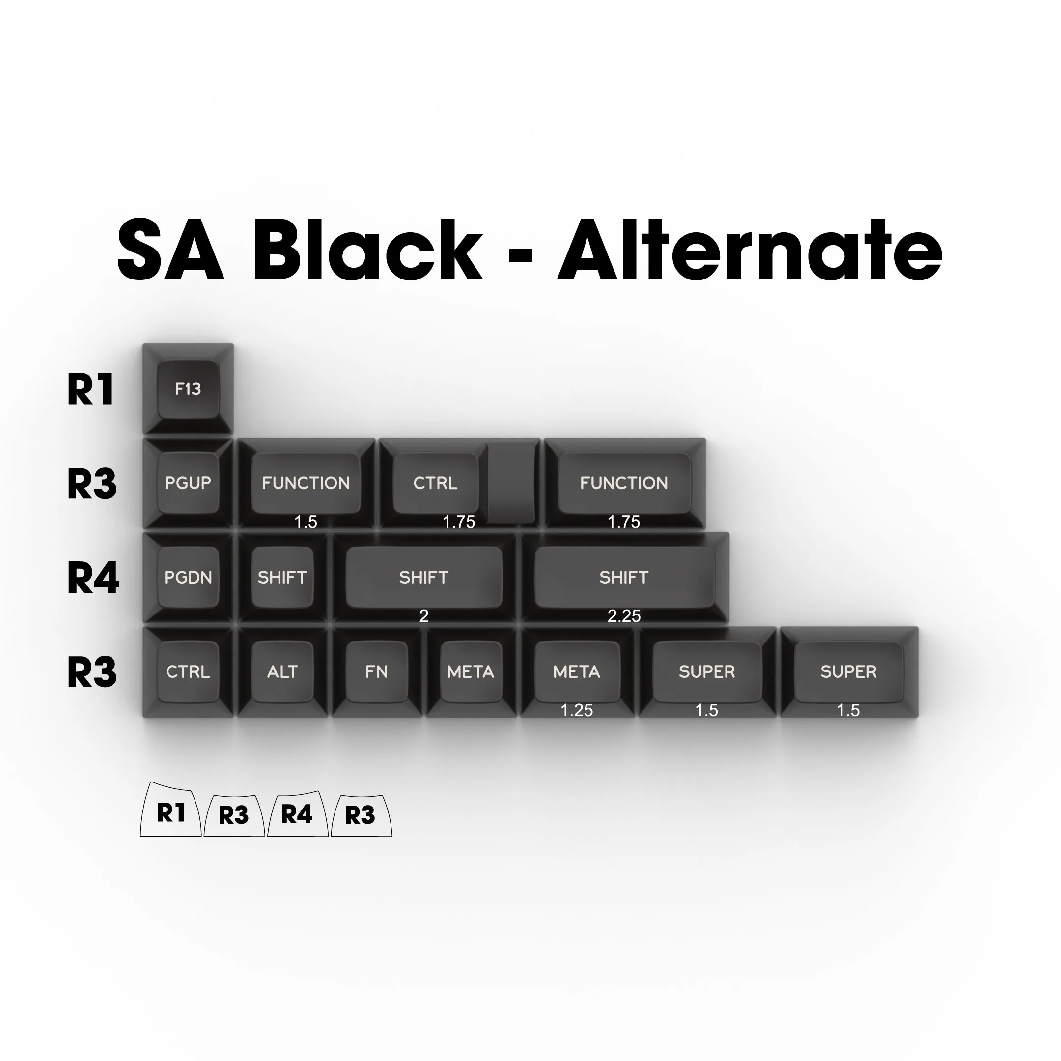 SA White on Black (WoB) - Single Keycaps