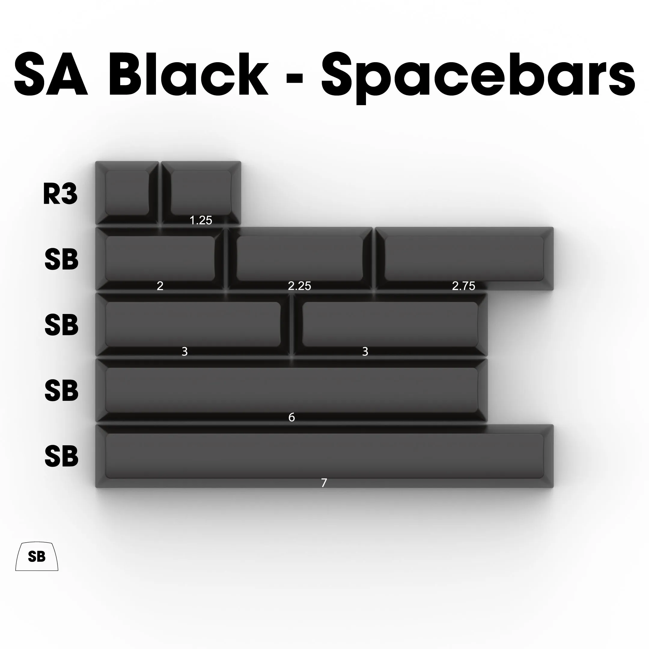 SA White on Black (WoB) - Single Keycaps