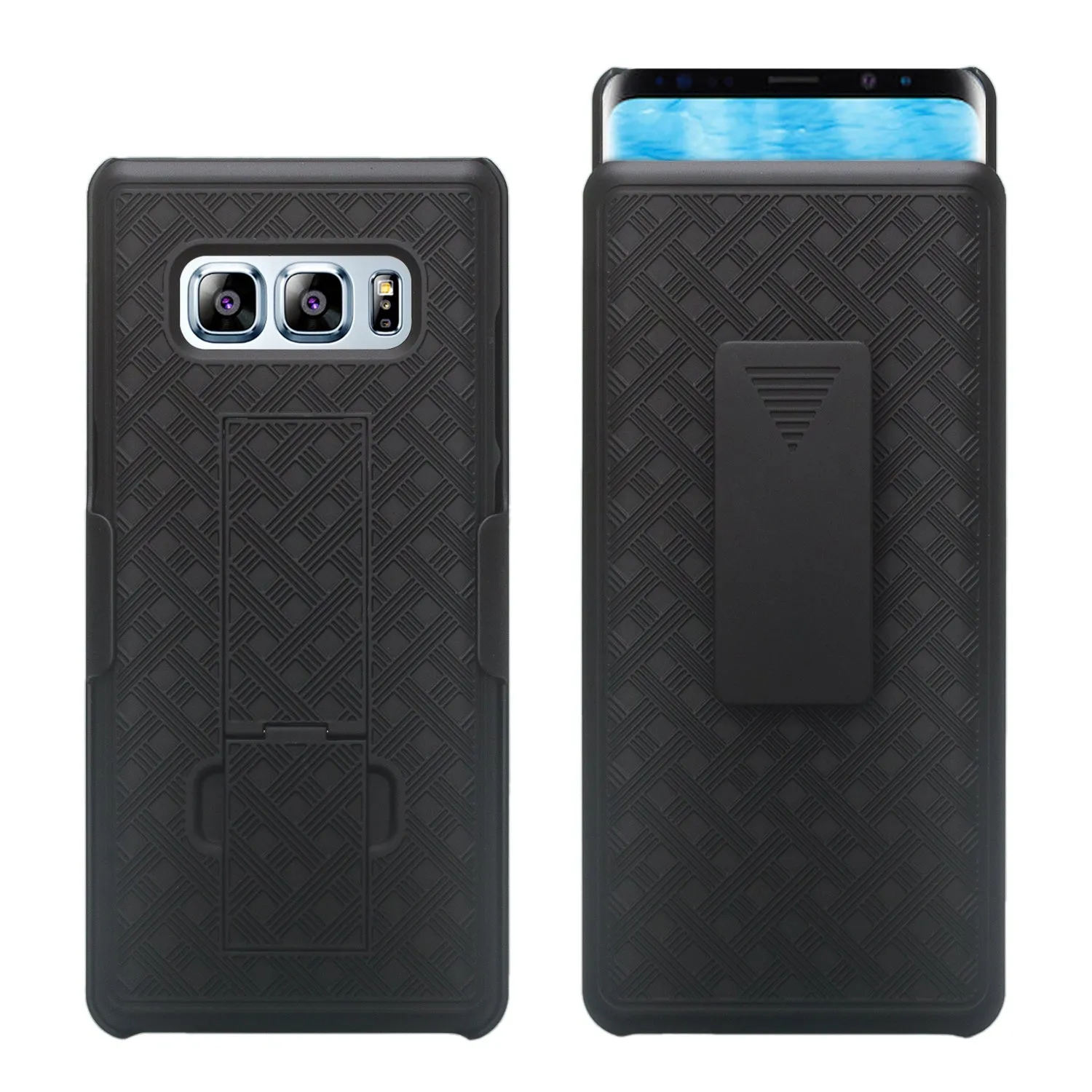 Samsung Galaxy Note 8 Case, Rugged Slim Rotating Swivel Lock Holster Shell Combo Case for Galaxy Note 8 - Black