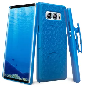 Samsung Galaxy Note 8 Case, Rugged Slim Rotating Swivel Lock Holster Shell Combo Case for Galaxy Note 8 - Blue
