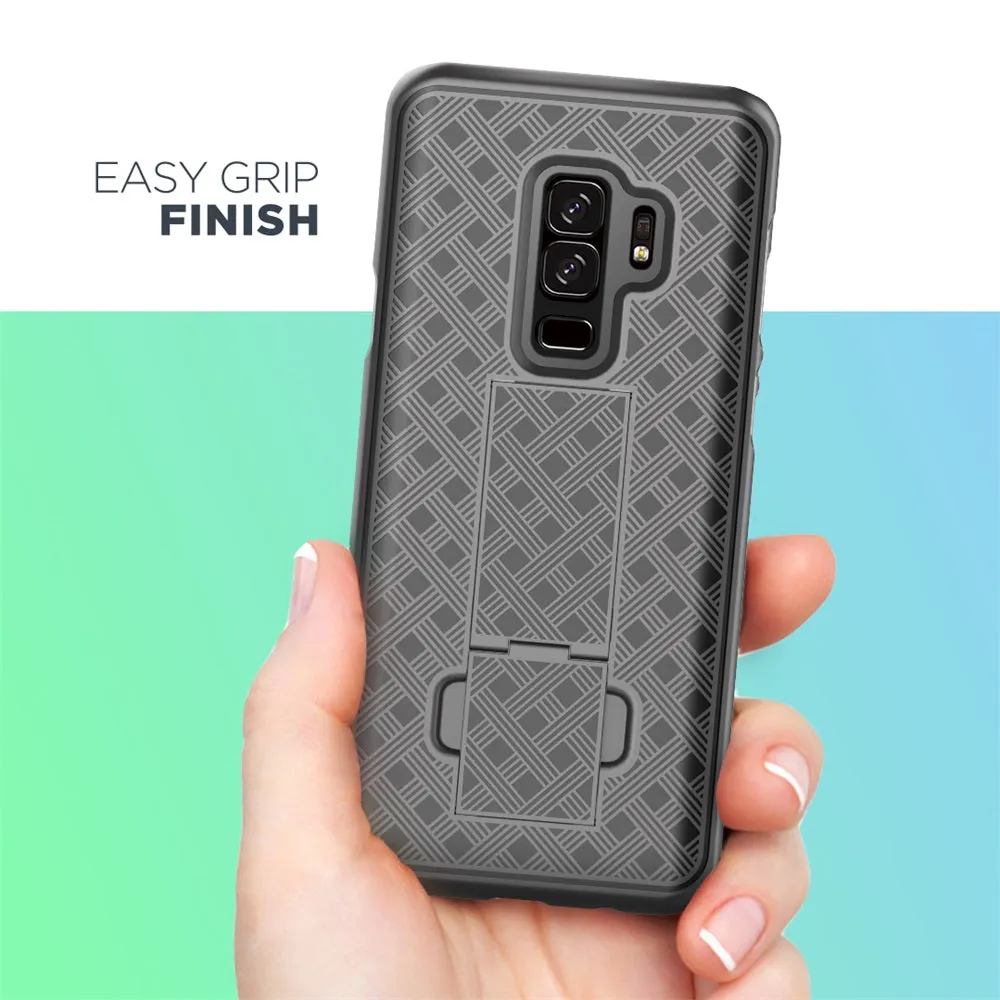 Samsung Galaxy S9 Plus Case, SM-G965U Case, Rugged Slim Rotating Swivel Lock Holster Shell Combo Case for Galaxy S9 Plus