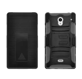 Sharp AQUOS Case, Hybrid Dual Layer Armor[Shock/Impact Resistant] Case Cover with Built-in Kickstand for Sharp AQUOS - Grey
