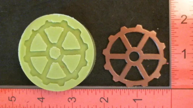 Silicone Mold Gear used with wax, cards, Scrapbooking, Candle, gypsum, resin, hot glue, soap, clay, concrete, metal