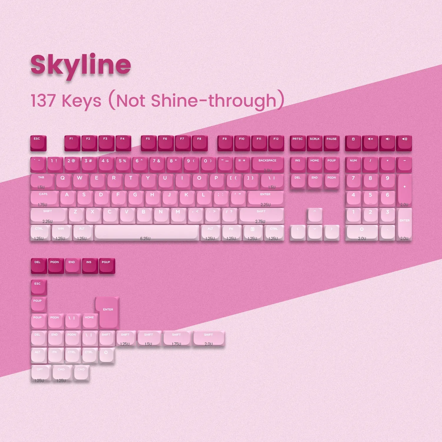 Skyline R1 Low Profile PBT Double-Shot Keycap Set