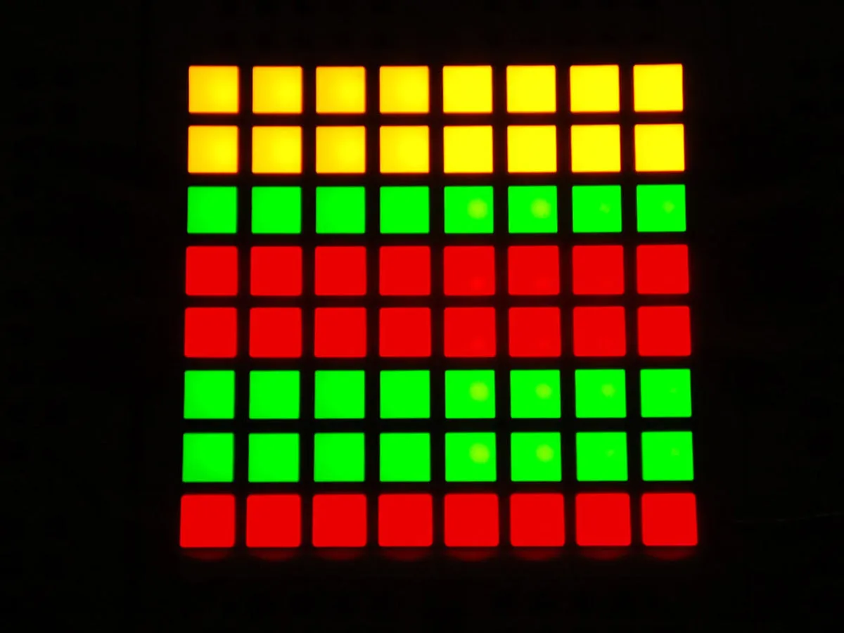 Small 1.2\" 8x8 Bi-Color (Red/Green) Square LED Matrix"