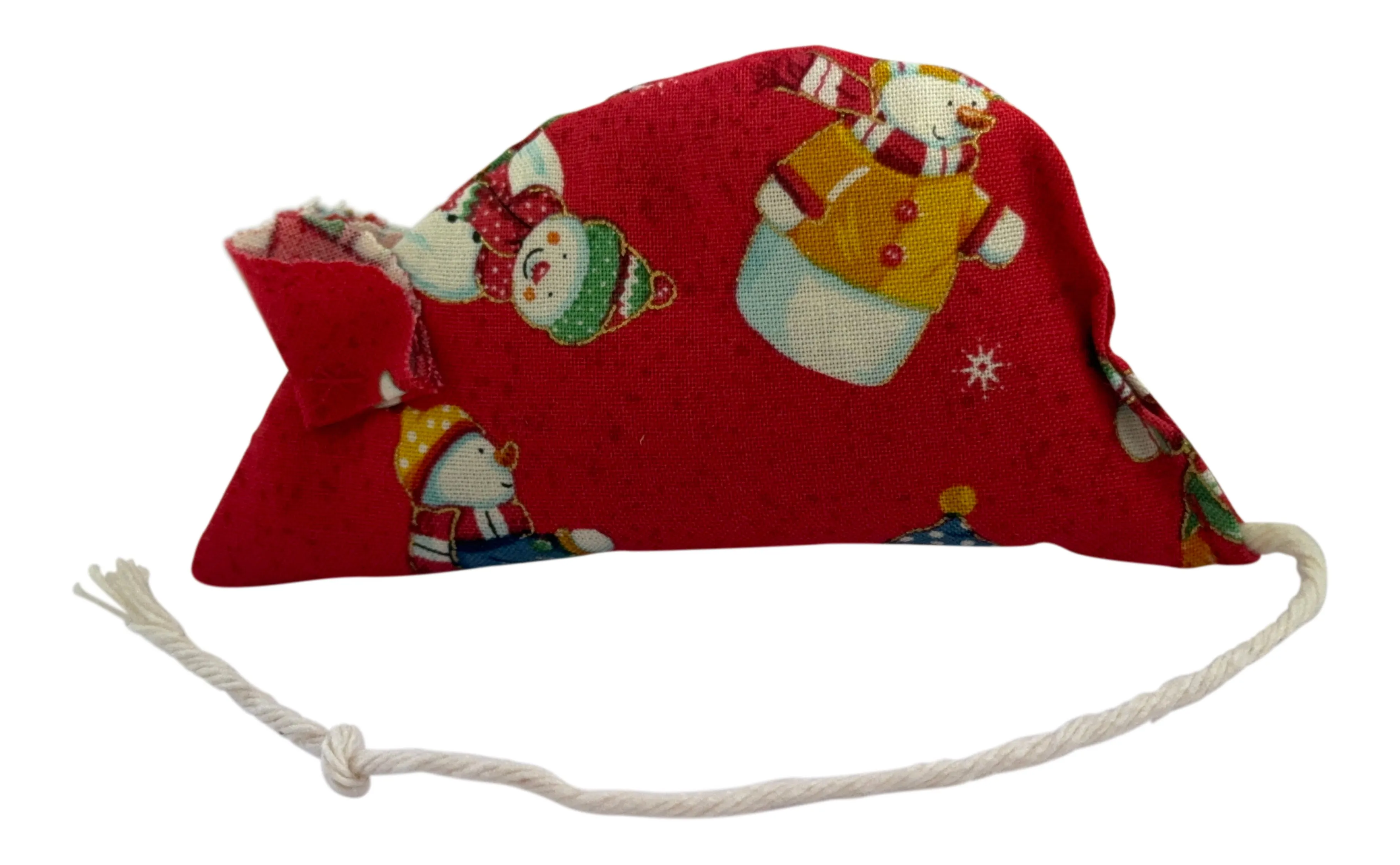 Snowman Pack of 2 Catnip Mice - Red and Blue