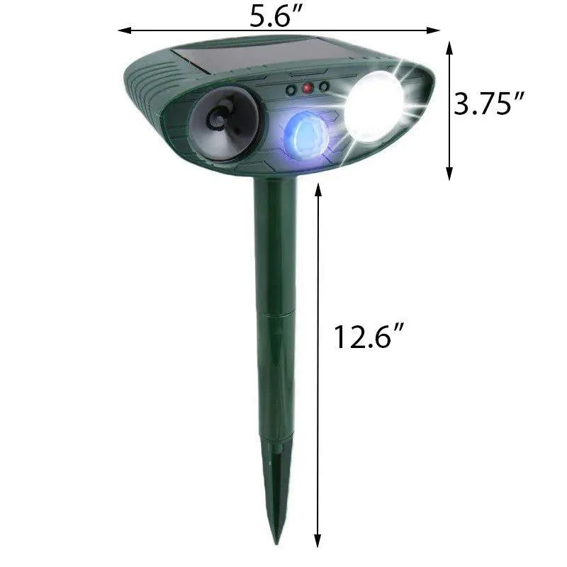 Solar Powered Ultrasonic Outdoor Animal Repeller - PACK OF 2