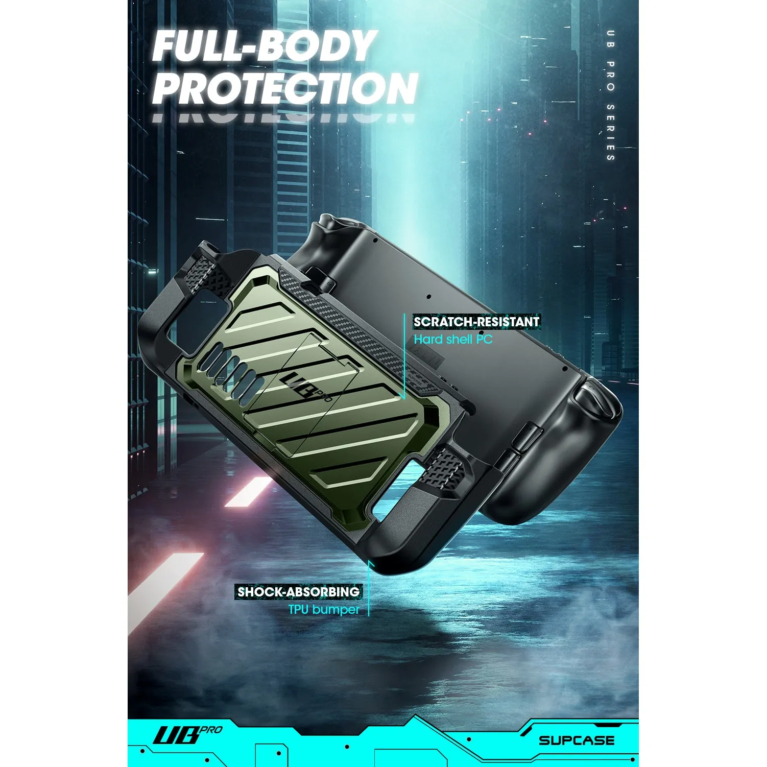 Steam Deck Unicorn Beetle PRO Rugged Kickstand Case-Metallic Green