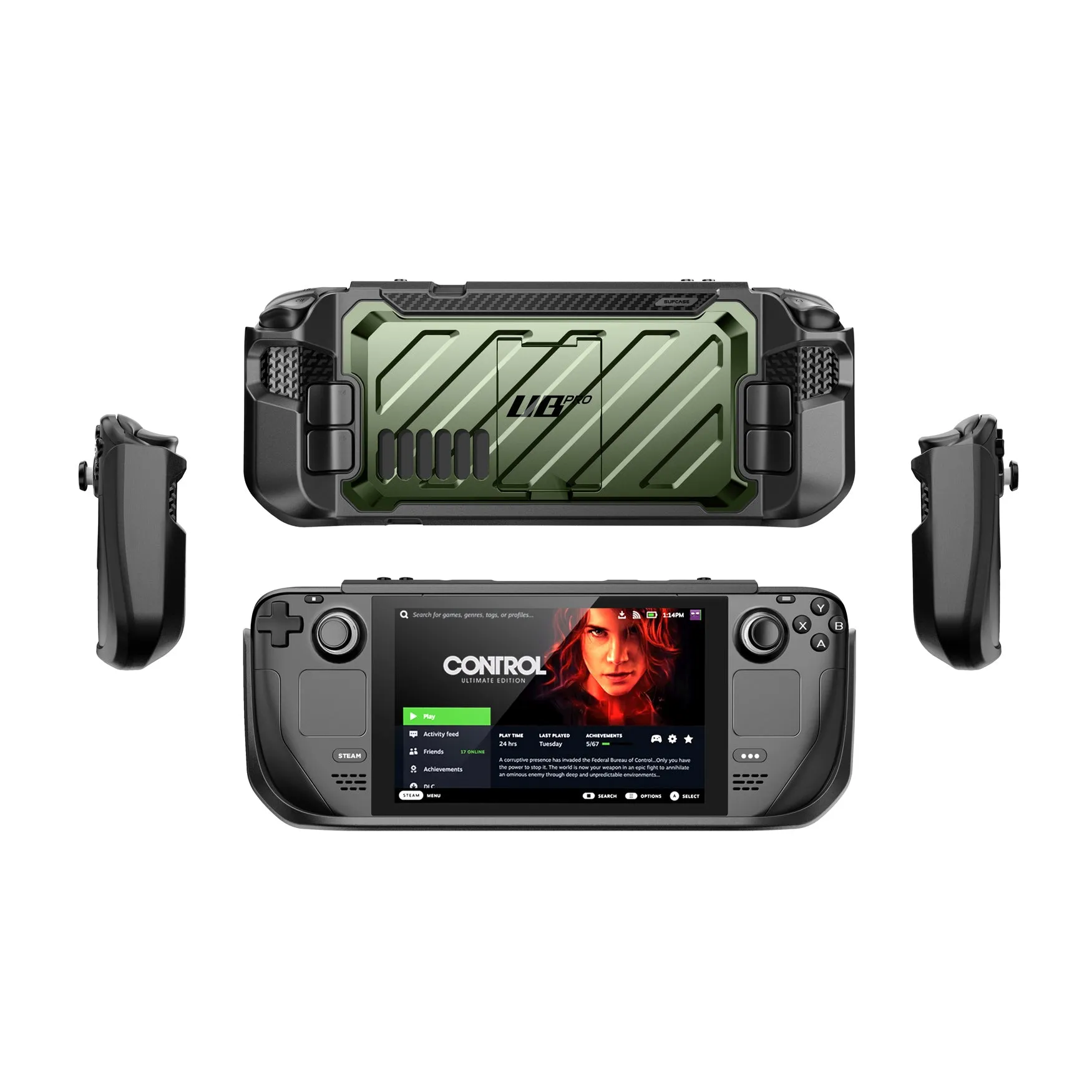 Steam Deck Unicorn Beetle PRO Rugged Kickstand Case-Metallic Green