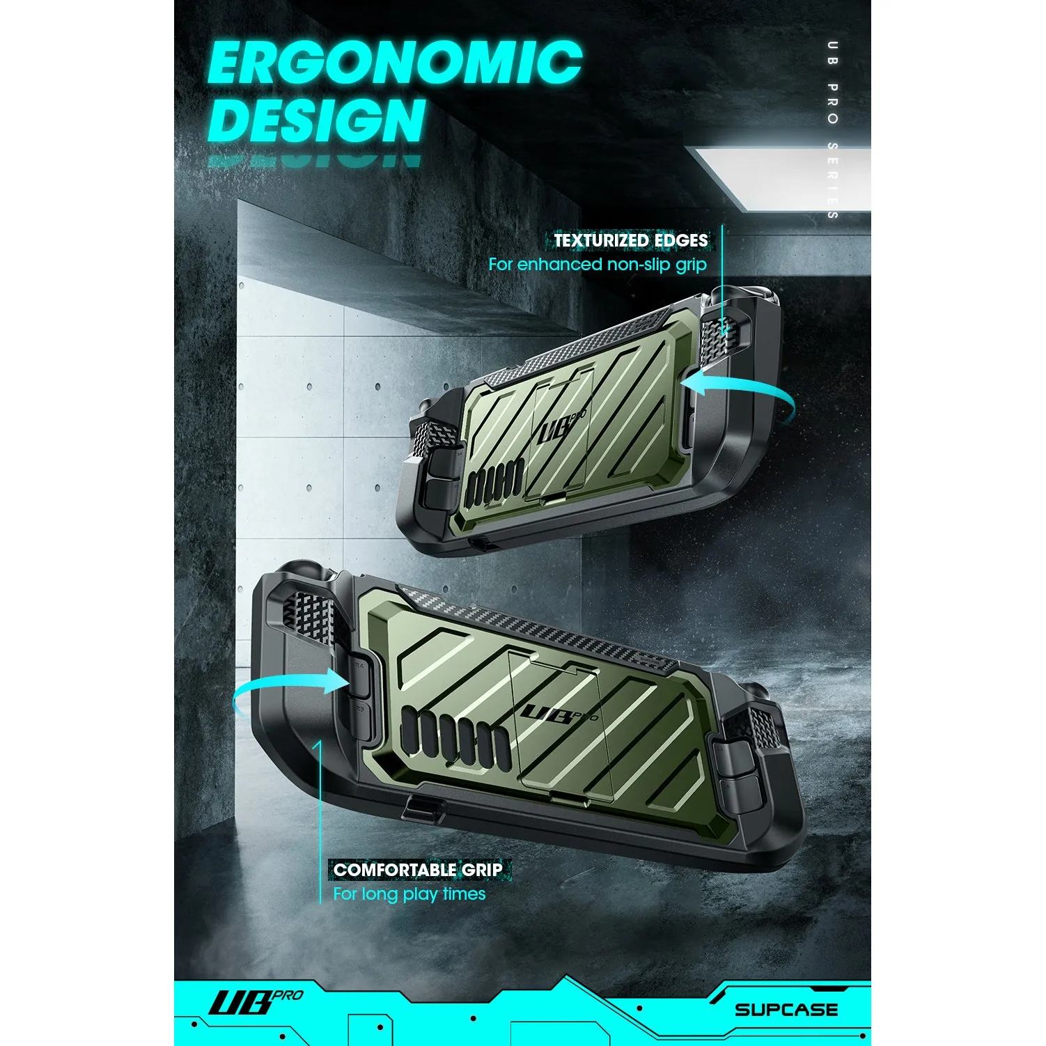 Steam Deck Unicorn Beetle PRO Rugged Kickstand Case-Metallic Green