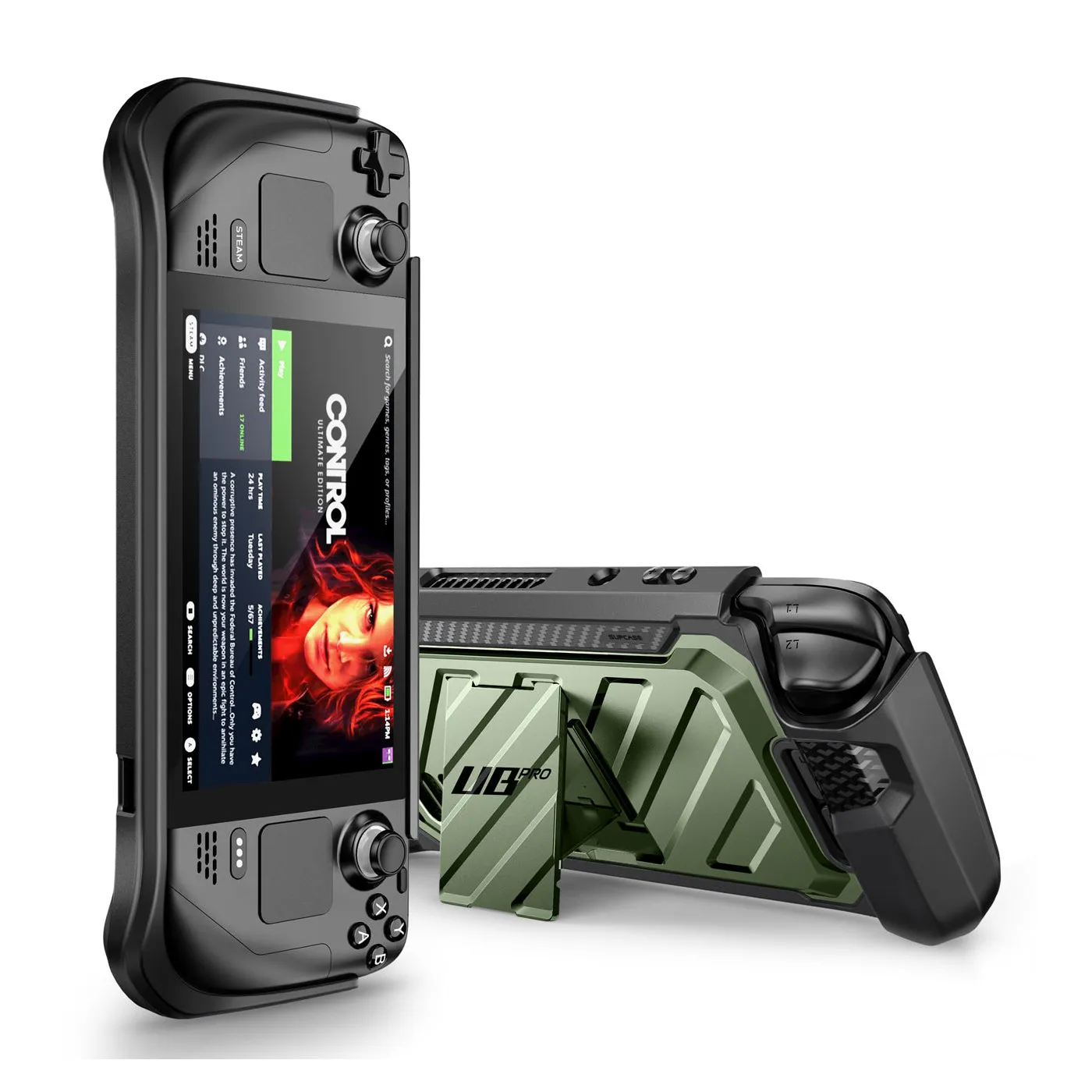 Steam Deck Unicorn Beetle PRO Rugged Kickstand Case-Metallic Green