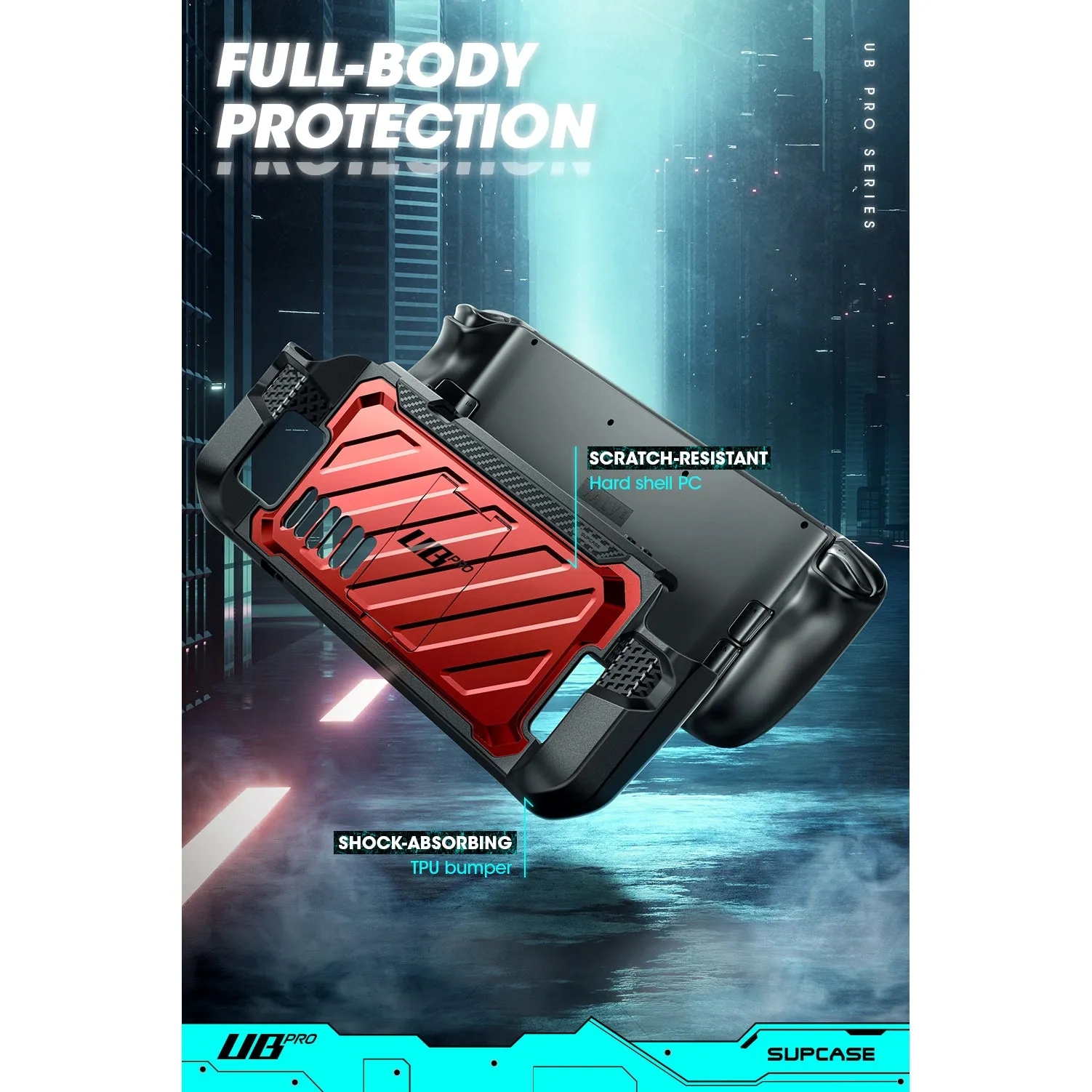 Steam Deck Unicorn Beetle PRO Rugged Kickstand Case-Metallic Red