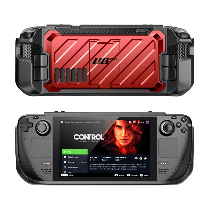 Steam Deck Unicorn Beetle PRO Rugged Kickstand Case-Metallic Red