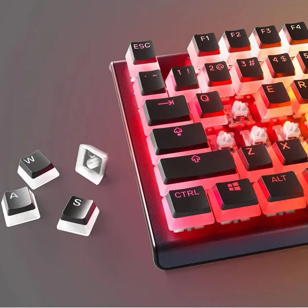 SteelSeries 60200 PrismCaps Universal Double Shot PBT Keycap Set - Black