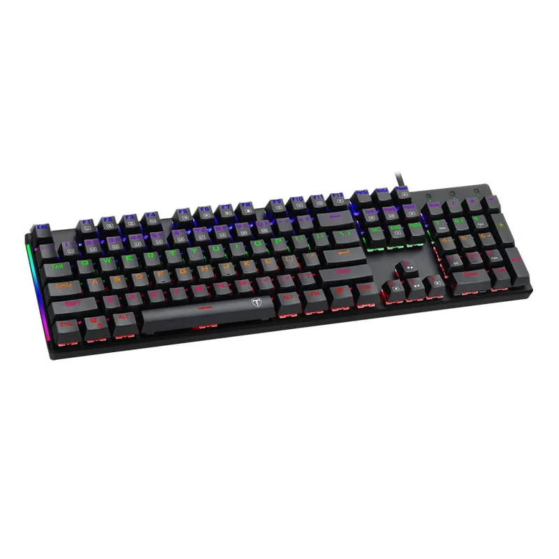 T-Dagger Naxos Rainbow Colour Lighting|150Cm Cable|Mechanical Gaming Keyboard - Black