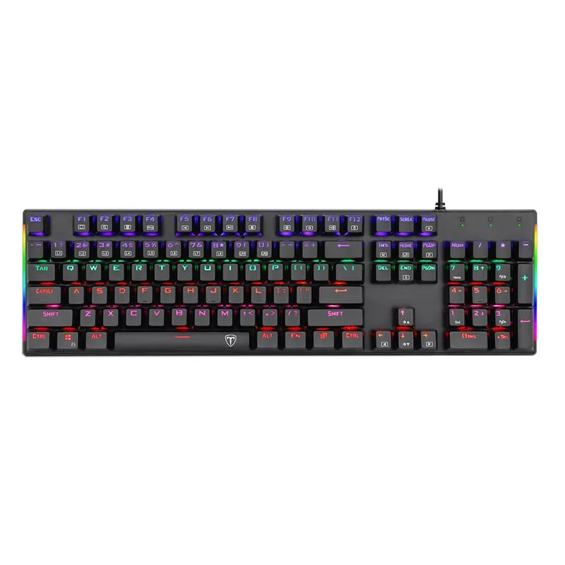 T-Dagger Naxos Rainbow Colour Lighting|150Cm Cable|Mechanical Gaming Keyboard - Black