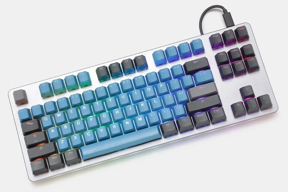 taihao pbt doubleshot keycaps Deep Forest Blue Green Backlit oem profile