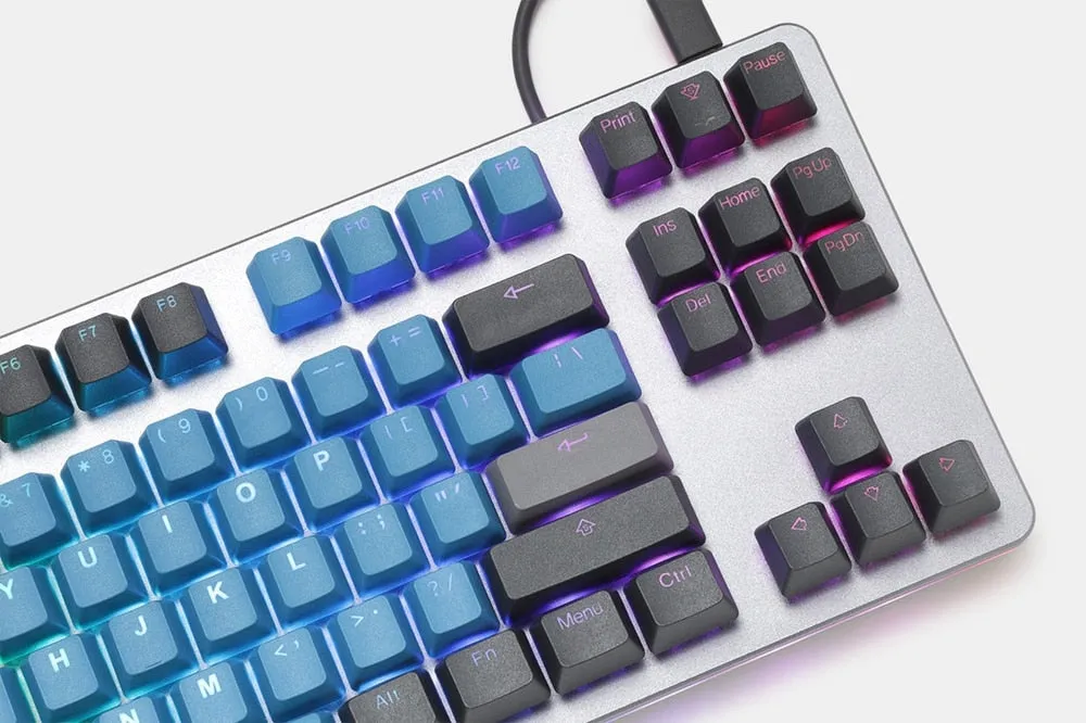taihao pbt doubleshot keycaps Deep Forest Blue Green Backlit oem profile